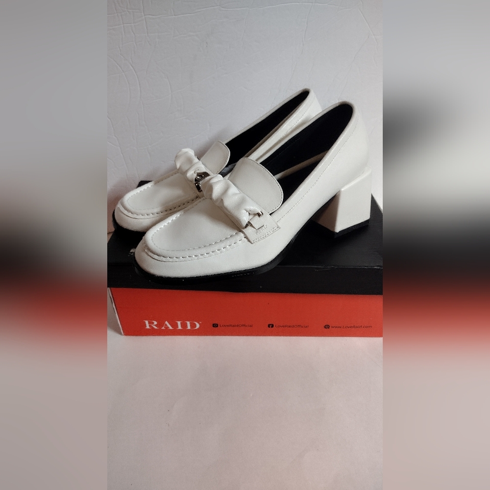 Raid Women's Reign Loafers Shoes Slip On Chunky Heel Y2K USA Sz 8 UK Sz 6